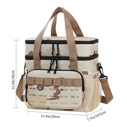 Camouflage Insulated Picnic Lunch Bag – Large Capacity Oxford Cloth Cooler Bag for Outdoor Travel & Food Fresh Keeping