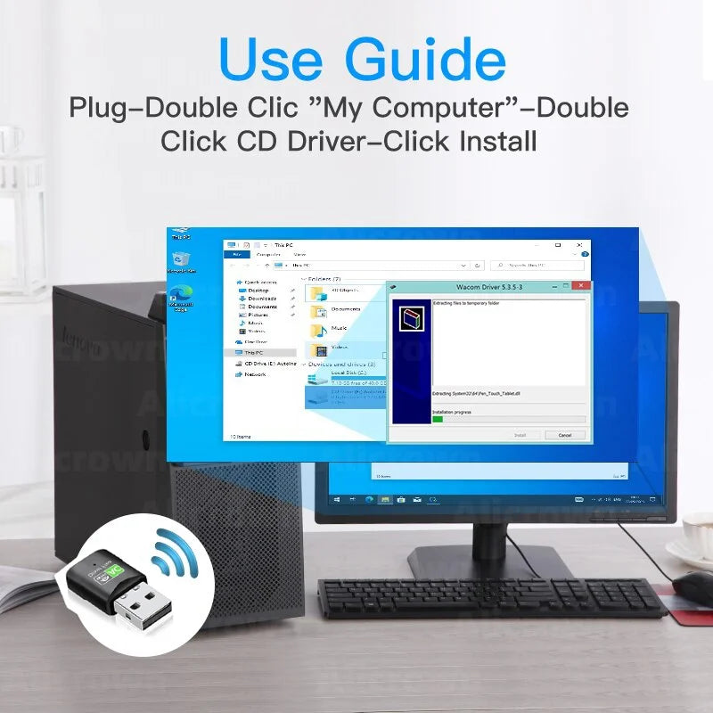 600Mbps USB WiFi Adapter – Dual Band 2.4GHz/5GHz WiFi Dongle, 802.11AC Wireless Network Card for PC