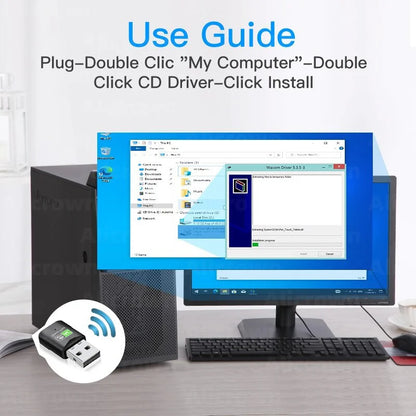 600Mbps USB WiFi Adapter – Dual Band 2.4GHz/5GHz WiFi Dongle, 802.11AC Wireless Network Card for PC