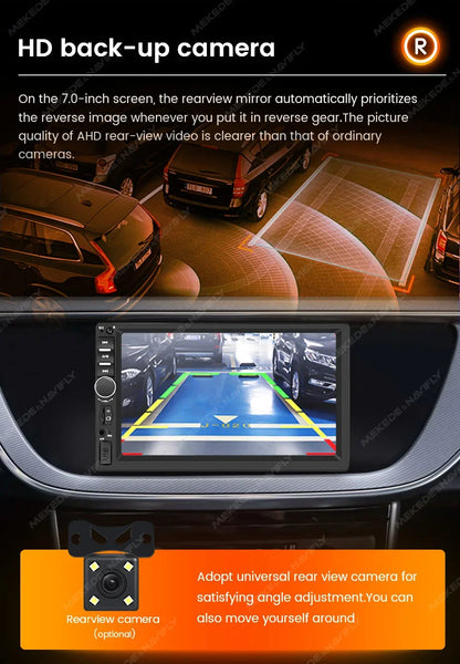 MEKEDE 1DIN MP5 Player — 7" HD Touchscreen Car Radio with USB, Bluetooth & TF Card for Universal Auto Multimedia