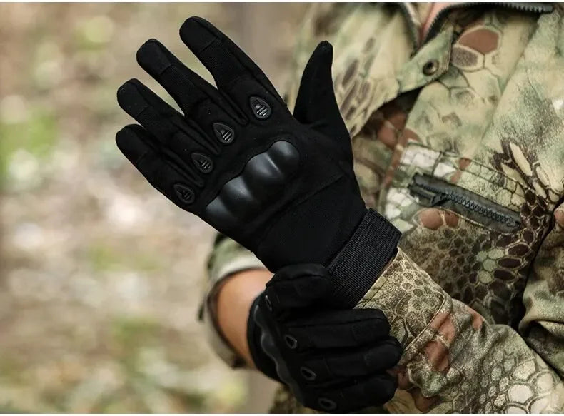 Tactical Military Gloves – Anti-Slip Combat & Shooting Gloves for Men, All Finger Design for Bicycle & Outdoor Use