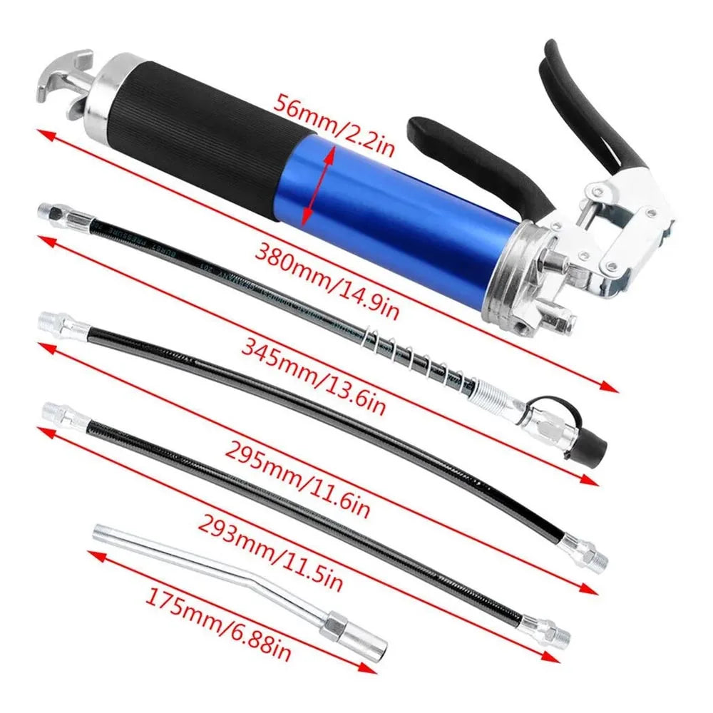 Manual Grip Grease Gun – 400CC Aluminum Alloy Mini Grease Injector, 6000-7000PSI with Flexible Hose