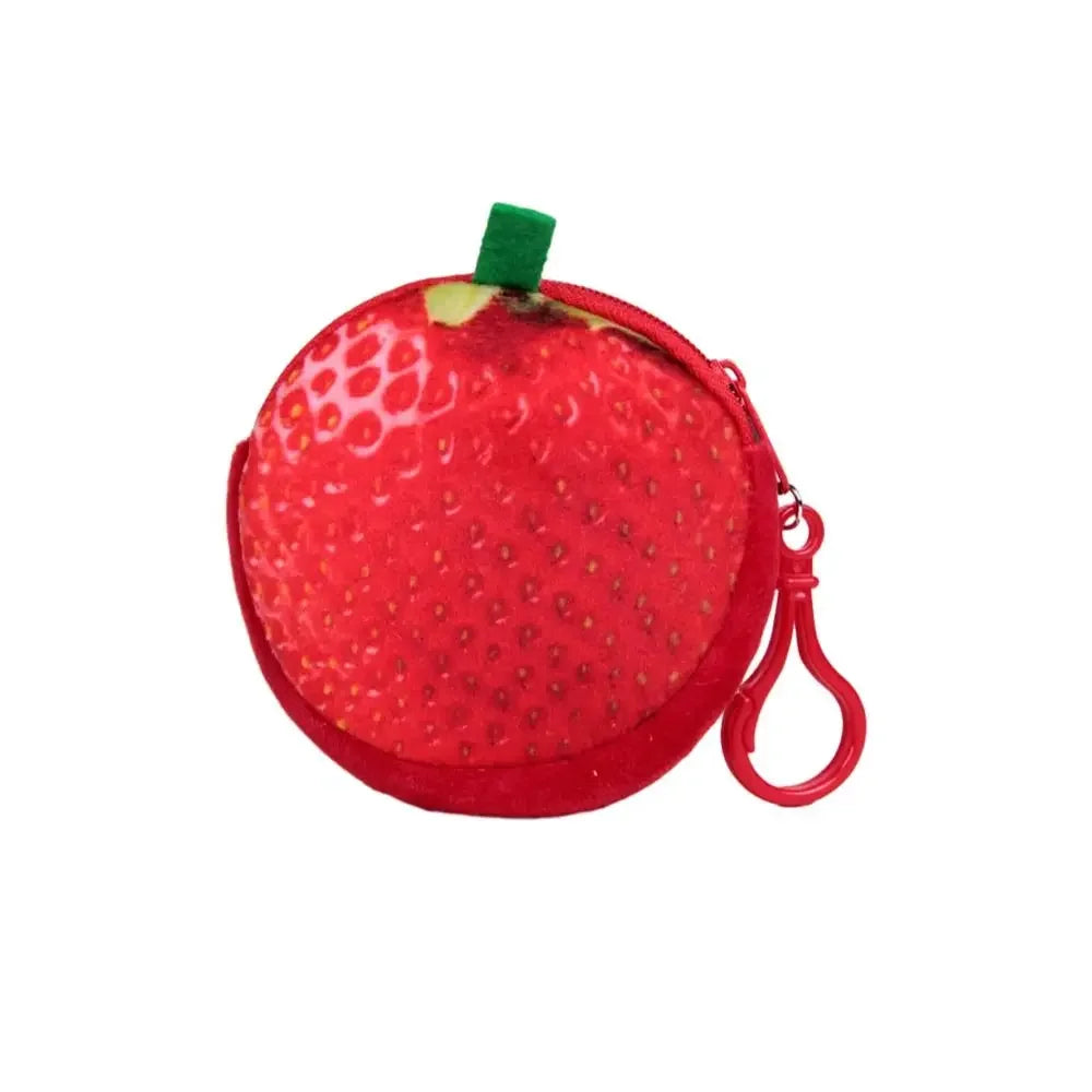 Mini Cherry & Strawberry Coin Purse – Cute PU Leather Keychain Bag for Earphones and Small Storage, Korean Style