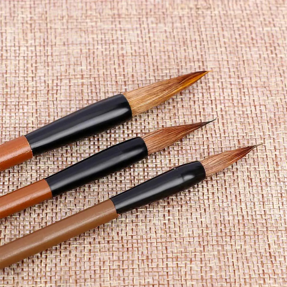 6PCS Traditional Calligraphy Brush Set – Bamboo Wolf Hair Writing Brushes for Painting, Practice & Art Use