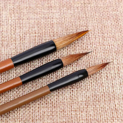 6PCS Traditional Calligraphy Brush Set – Bamboo Wolf Hair Writing Brushes for Painting, Practice & Art Use