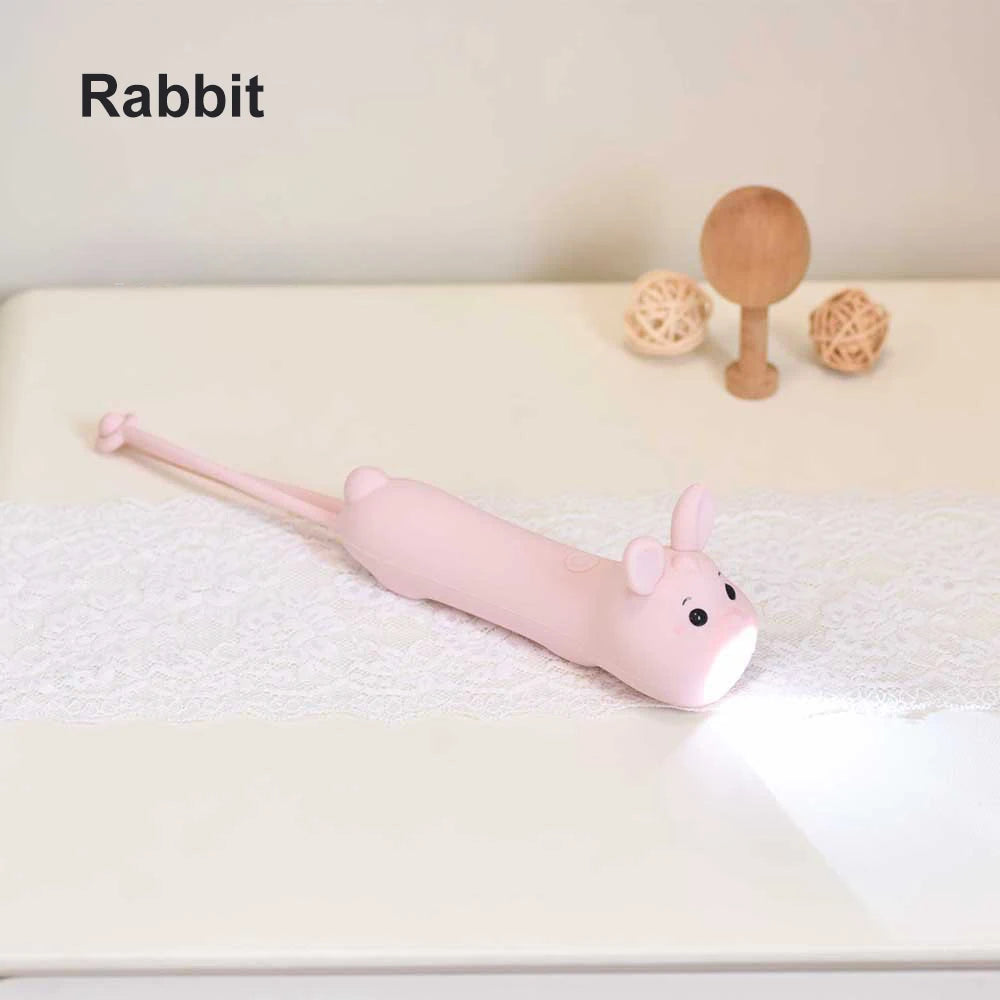GGbingo Cute Silicone LED Flashlight – USB Rechargeable Bear and Rabbit Torch for Kids, Home, and Outdoor Use