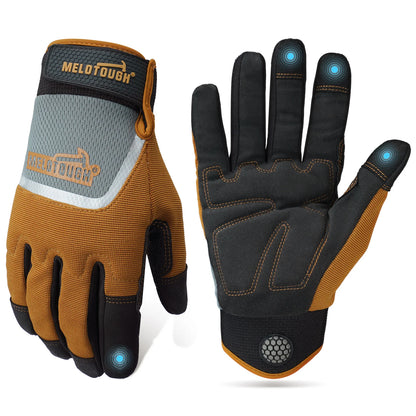Heavy-Duty Work Gloves - Breathable Touchscreen Mechanic, Gardening & Warehouse Gloves for Men & Women