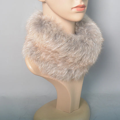 2025 Real Fox Fur Scarf and Headband – Luxury Winter Neck Warmer for Women, 100% Natural Fur, Elastic Ring Muffler
