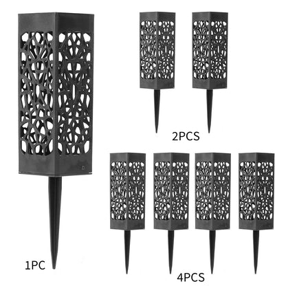 1/2/4PCS Cemetery Vase Decorations – Black Plastic Hollow Flower Holder with Long Spike, 7.28x2.17x2.17 Inch for Grave Markers