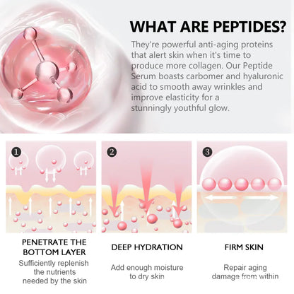 VIBRANT GLAMOUR 10-Piece Peptide Collagen Facial Serum Set - Anti-Aging Moisturizing Skin Care for Fine Lines, Firmness, and Radiance