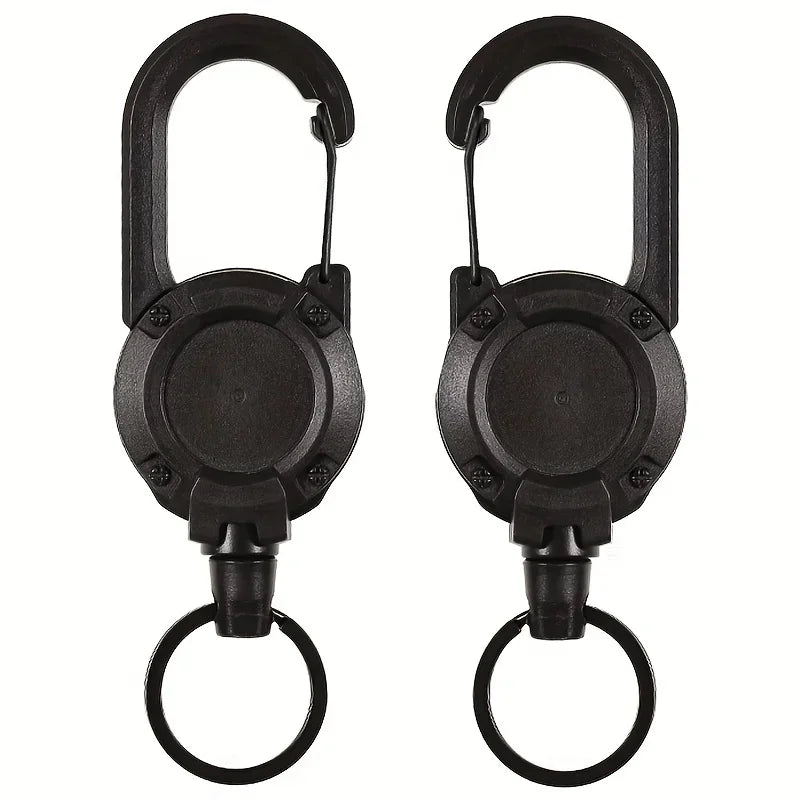 1/2/4PCS Retractable Keychain Badge Reel – Heavy Duty Extendable Holder with Carabiner for Men’s Outdoor Bags