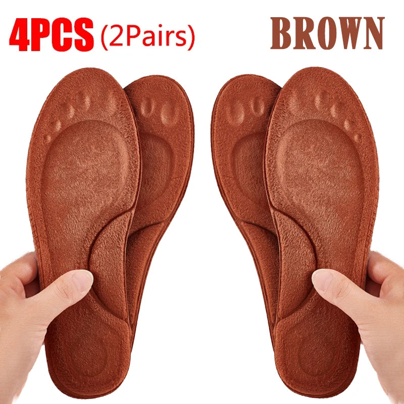 4D Massage Warm Pile Shoe Insoles – Super Soft Latex Sports Insoles with Arch Support, Orthopedic Running & Basketball Foot Comfort