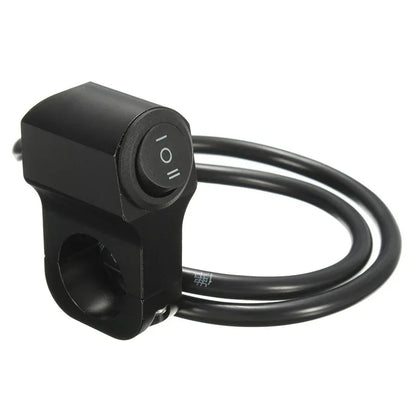 22cm Aluminum Alloy Motorcycle Handlebar Switch - 3 Position Waterproof 12V Fog Light Spotlight Control Retro Accessory