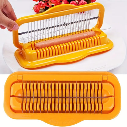 Stainless Steel Banana and Hot Dog Slicer - Multifunctional Kitchen Tool for Vegetables, Strawberries, and Sausages