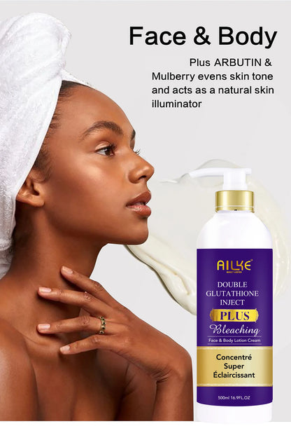 AILKE Glutathione Lightening Body Lotion – Moisturizing & Hydrating for Even Skin Tone and Dark Spot Improvement