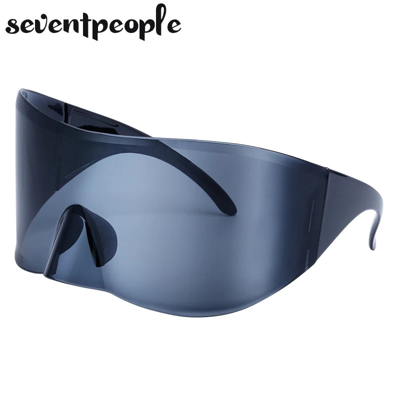 2024 Luxury Brand Mask Rectangle Sunglasses - Oversized Punk Steampunk Y2K Designer Shield Goggles for Women & Men
