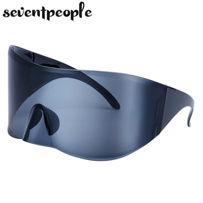 2024 Luxury Brand Mask Rectangle Sunglasses - Oversized Punk Steampunk Y2K Designer Shield Goggles for Women & Men