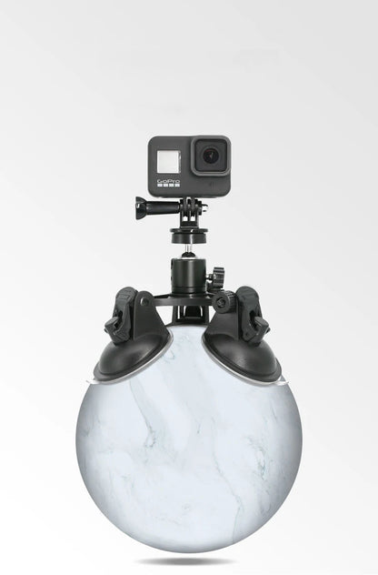 Suction Cup Car Mount with Tripod Adapter — Phone & GoPro Holder for Action Cameras