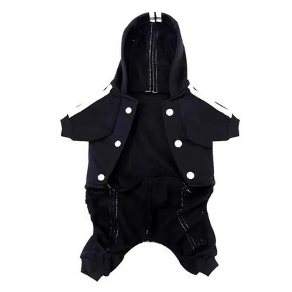 Adidog Dog Jumpsuit - Warm Hoodie Sweatshirt for Puppies, Pet Clothes for Yorkies and French Bulldogs, Stylish Coat Jacket