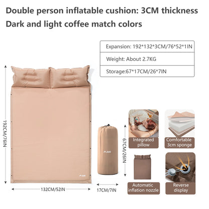 BISINNA Outdoor Self-Inflating Mattress – Ultralight Camping Inflatable Sleeping Pad for Travel, Hiking & Picnic