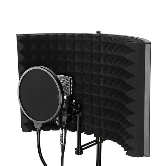 Double Layer Flexible Pop Filter Mic Shield – Wind Screen Sound Filter for Studio Recording & Speaking
