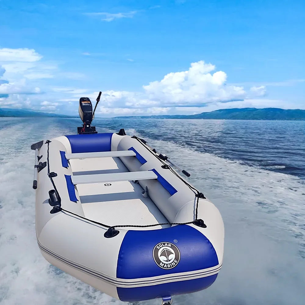 Savagemarine PVC Inflatable Belly Boat – River Fishing Kayak with Outboard Engine Mount, Lure Fishing Raft Boat