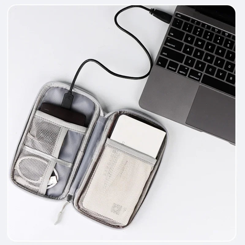 Portable Waterproof Cable Organizer Bag — Oxford Cloth Storage Case for Power Banks, Earphones & Digital Cables