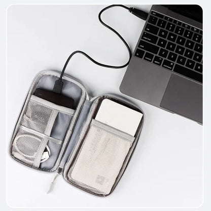 Portable Waterproof Cable Organizer Bag — Oxford Cloth Storage Case for Power Banks, Earphones & Digital Cables