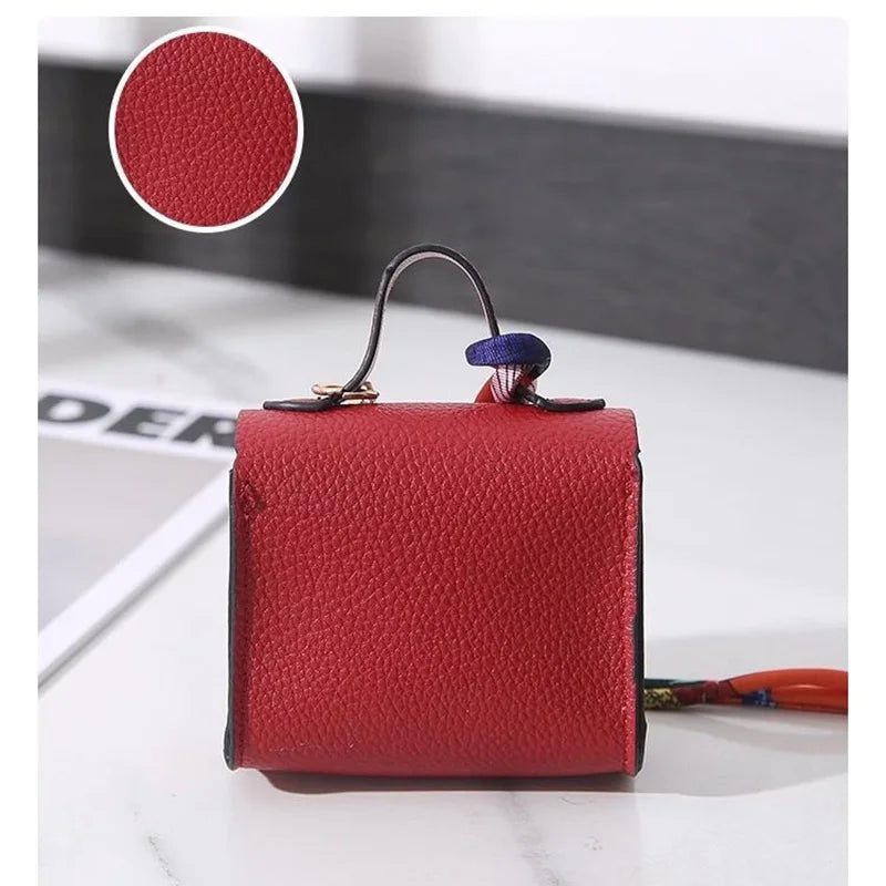 Luxury Mini Headphone Bag - Leather Pendant Case for AirPods, Galaxy Buds & Earbuds
