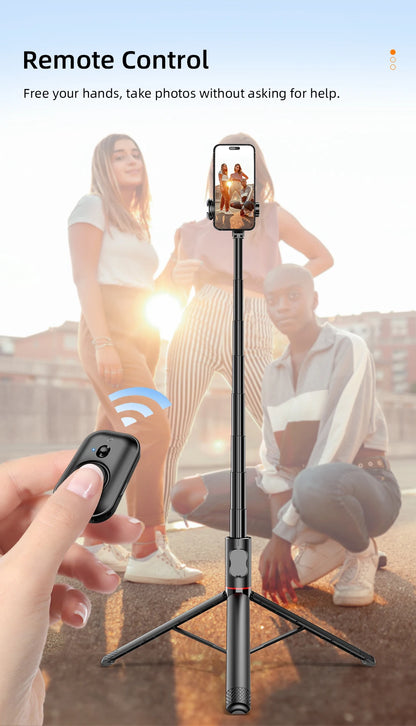 Selfieshow Wireless Selfie Stick – 72 Inch Portable Aluminum Alloy Tripod with Bluetooth Remote for iOS & Android Phones