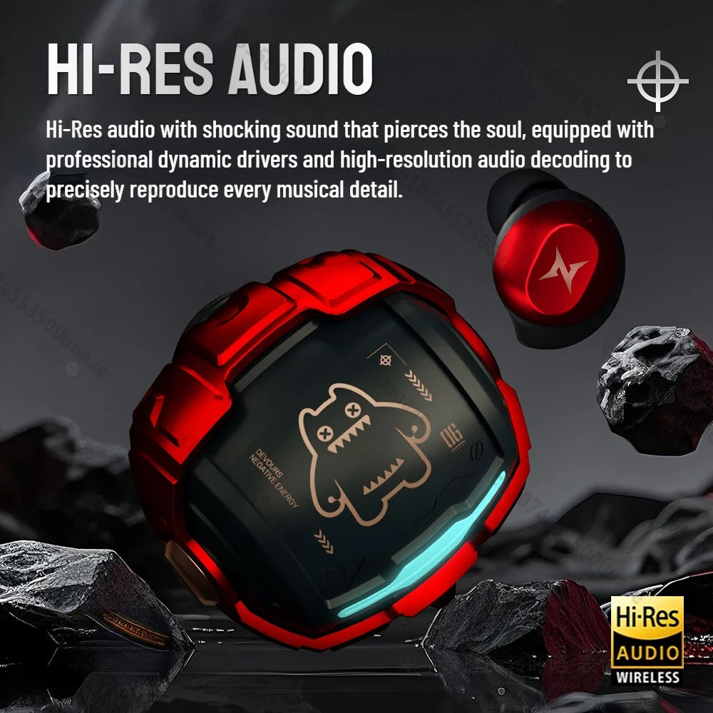 ZOMBIES CAT Bluetooth 5.4 Sports Earbuds – Mini Invisible In-Ear TWS Wireless Headphones with Clear Call & Sport Lanyard
