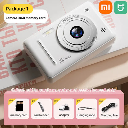 Xiaomi Mijia 4K Digital Camera - 50MP HD Retro Compact Camera with Dual Flash, Auto Focus & Portable Entry-Level Design
