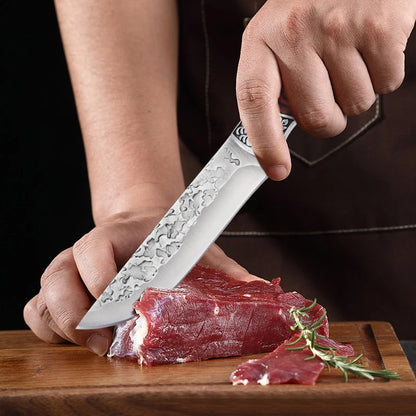Forged Stainless Steel Cleaver Knife - Versatile Kitchen Chef, Meat, Fruit, BBQ, and Boning Knife with Cover