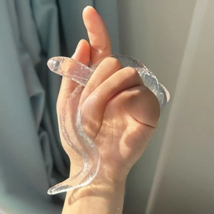 Transparent Snake Squishy Toy - Soft TPR Stress Relief Squeeze Figurine