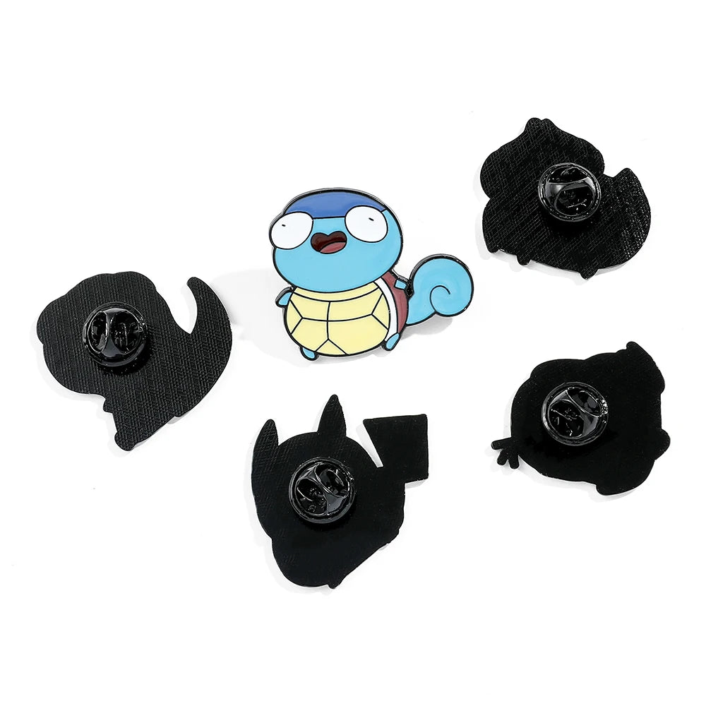 Kawaii Anime Enamel Pins — Cute Psyduck, Pikachu & Charmander Brooches for Kids, Hats & Accessories Gifts