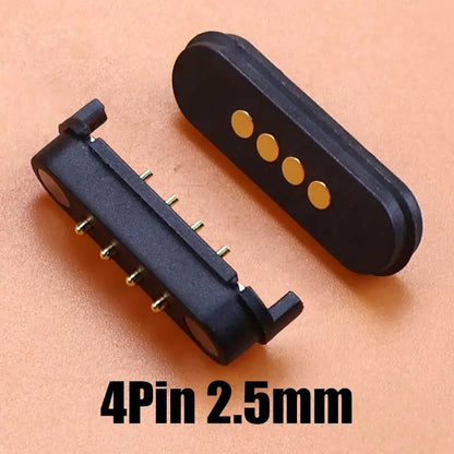 DC Magnetic Pogo Pin Connector - 2–8 Pin Spring-Loaded Male/Female Power Socket, 2.5/2.54/2.8mm Spacing