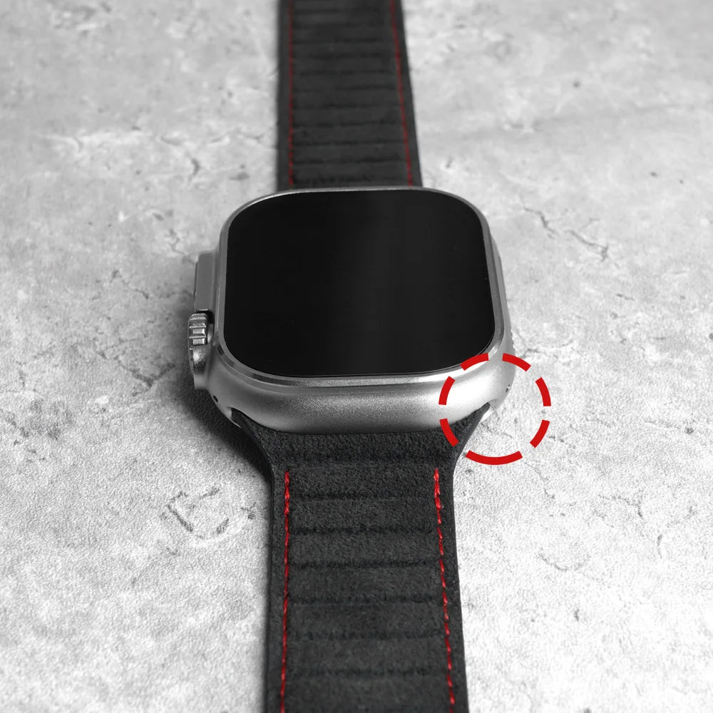 Magnetic Alcantara Strap for Apple Watch Ultra 2, 49mm, 46mm, 45mm, 44mm, Suede Leather Band for iWatch Series 10, 9, 8, 7, 6, 5, SE