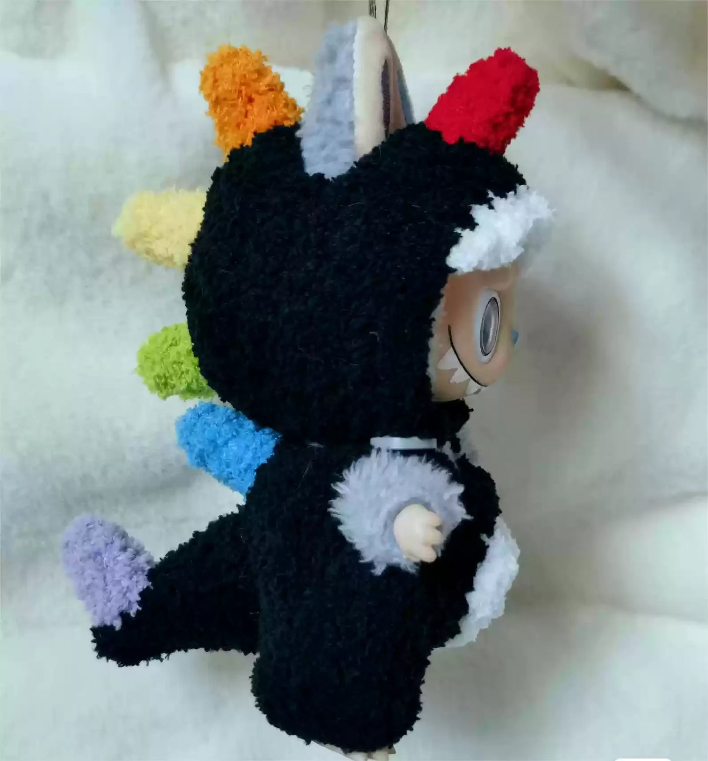 Labubu 17cm Heartbeat Macaron Monkey Toy – Stand-Up Dress-Up Jacket & Pants Suit