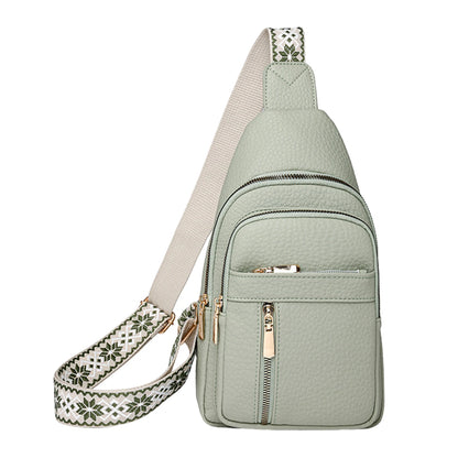 Fashionable Women’s Chest Bag – High-Quality PU Leather Waterproof Crossbody Messenger Bag for Travel & Cycling