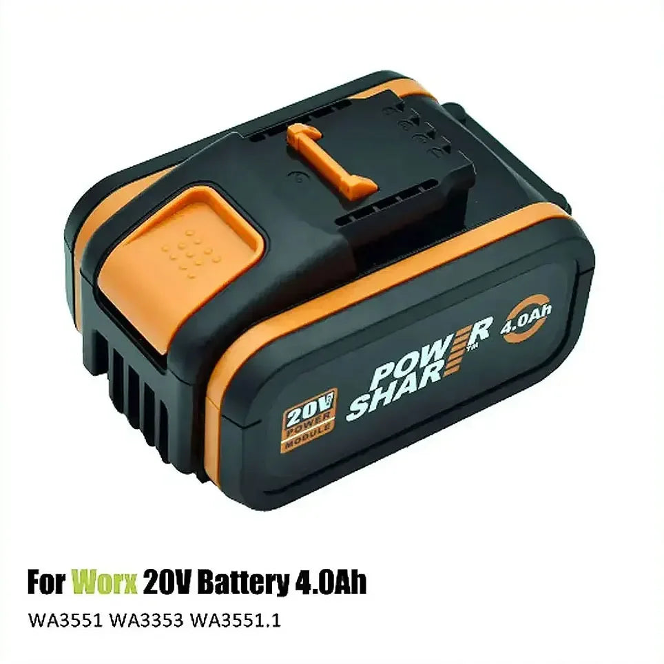 20V 4.0Ah Rechargeable Lithium Battery for WORX – Compatible with WA3553, WA3551, WA3553.1, WA3570, Electric & Garden Tools