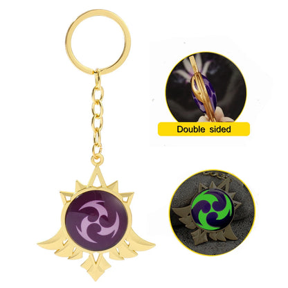 Genshin Impact Venti Eye Keychain 1:1 – Luminous Anime Cosplay Key Ring Backpack Pendant Gaming Accessories Gift