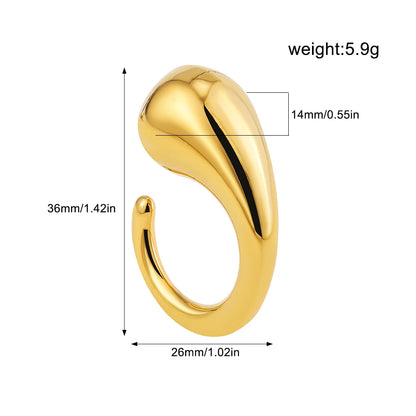 Vintage Stainless Steel Chunky Ring – Punk Irregular Adjustable Open Ring for Women, Wedding Jewelry Gift