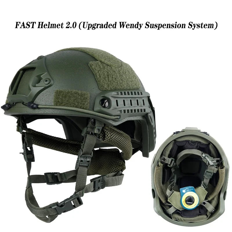 FAST Tactical Helmet – Kevlar High-Quality Outdoor Hunting Helmet with Wendy Floating Pad