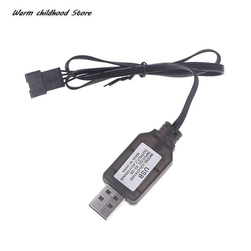 7.4V SM-4P USB Battery Charger - Compatible with DE36W, DE65, HM202, EC08, EC16 M416 RC Car and Gel Ball Blaster Batteries