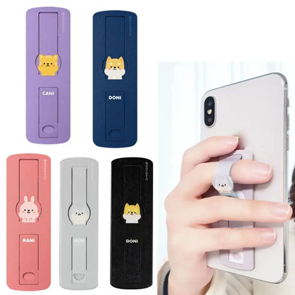 Universal Finger Ring Phone Holder: Non-Slip Creative Hand Band Grip Bracket with Push-Pull Kickstand - Ideal for Women & Men