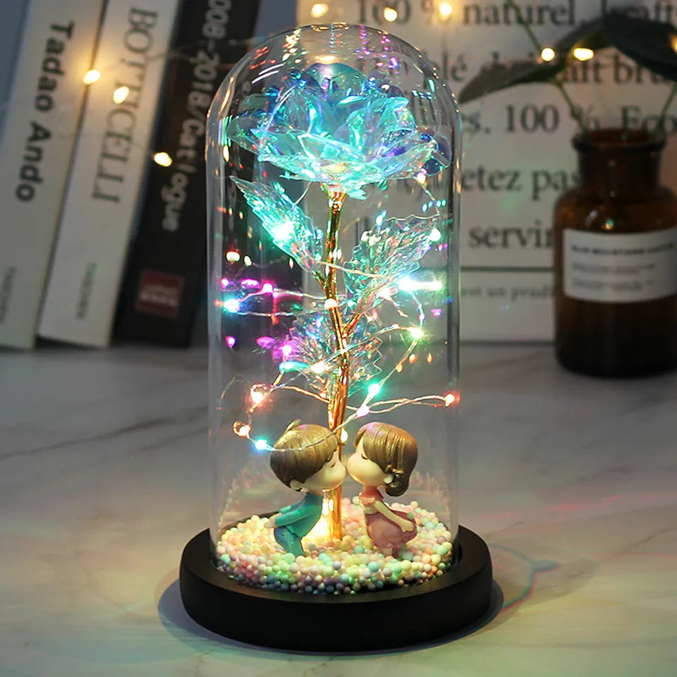 Hot LED Enchanted Galaxy Rose - Eternal Beauty and the Beast Rose with Fairy Lights in Dome - Perfect Christmas and Valentine's Day Gift