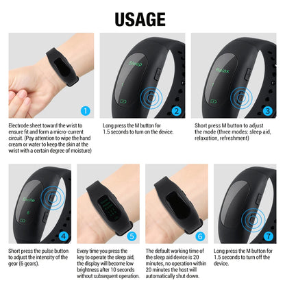 Intelligent Electronic Sleep Device – Microcurrent Pulse Rest Hypnosis Wristband for Insomnia and Anxiety Relief