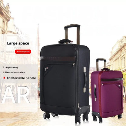 Ex Canvas Travel Suitcase – Trendy Fashionable Rolling Luggage with Combination Lock & 360° All-Direction Wheels for Business Travel