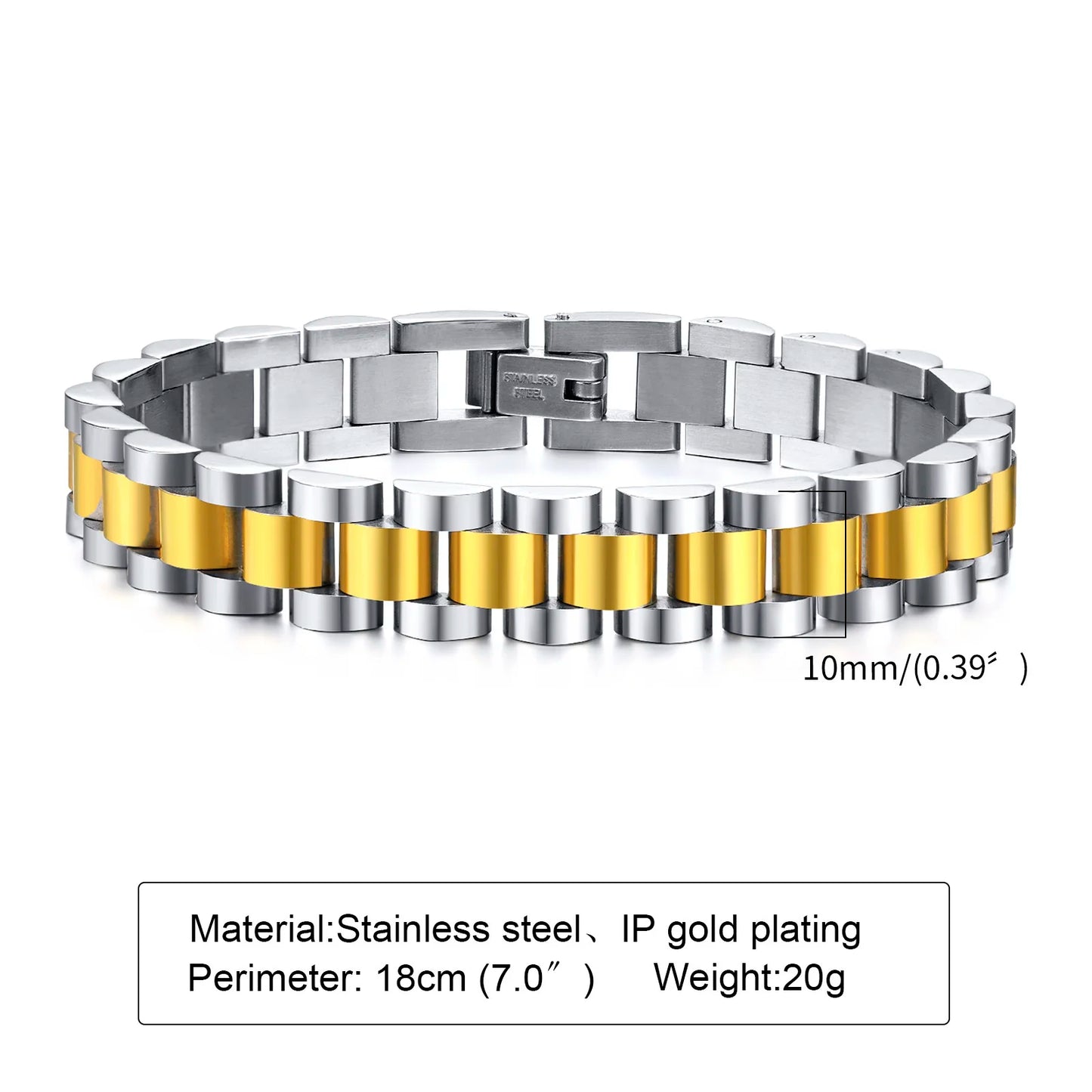 Vnox Stainless Steel Watchband Bracelet for Men & Women – Classic Link Chain Bangle Unisex Jewelry