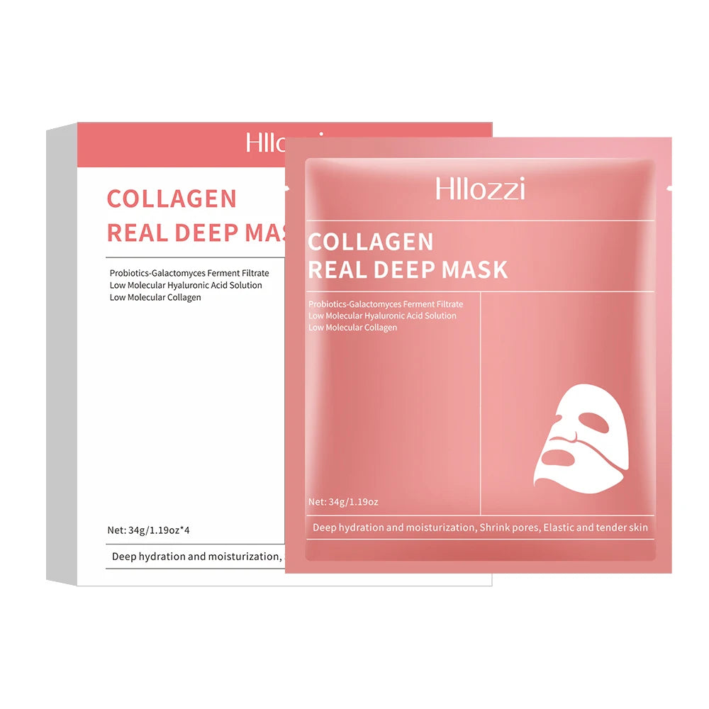 4PCS Collagen Sleeping Masks – Hydrating, Moisturizing & Whitening for Smooth, Translucent Skin